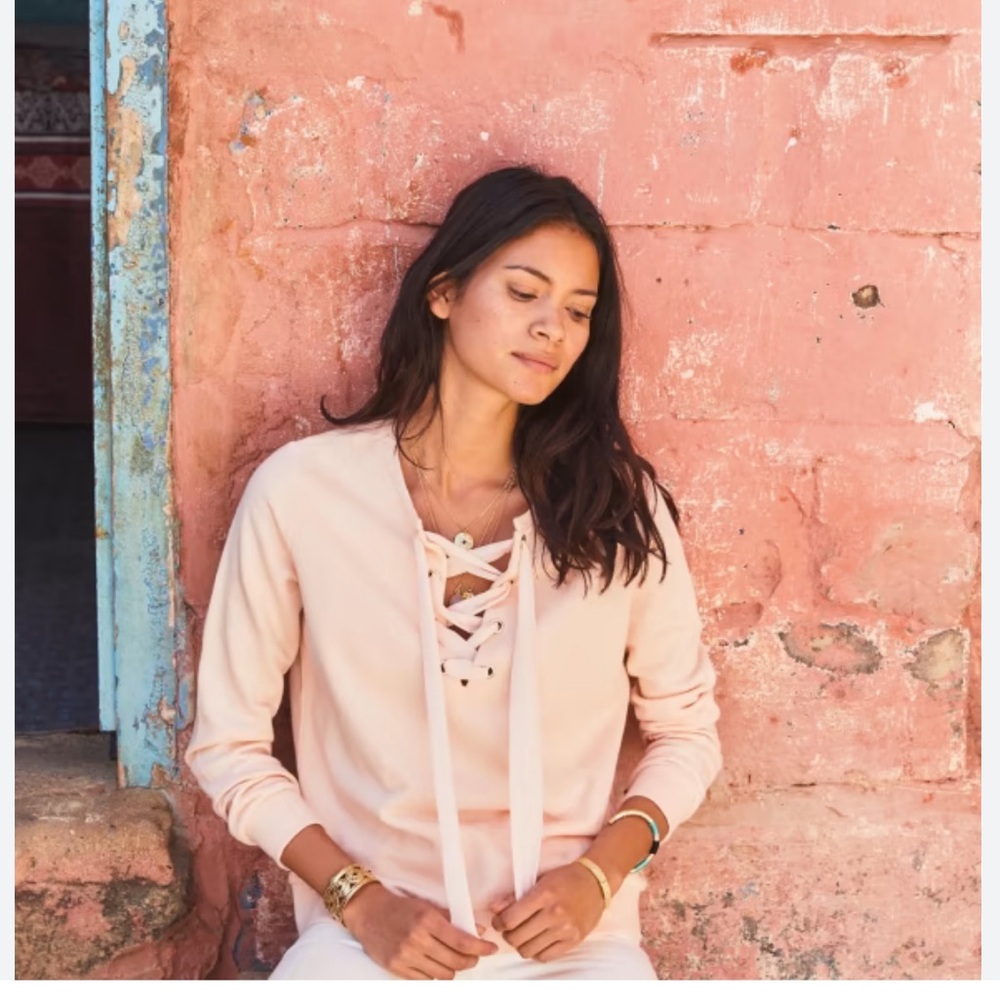 Sézane Lenny Rosey Beige chiffon Sweatshirt